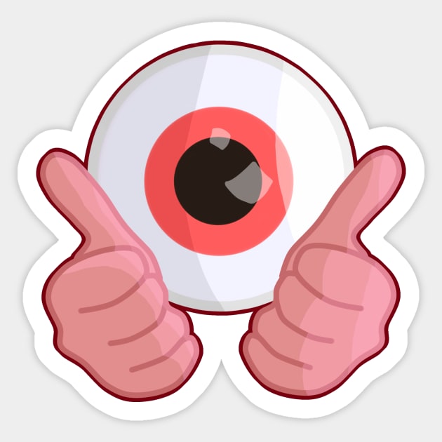 Thumbs up for eyes Red Sticker by ComicSpider